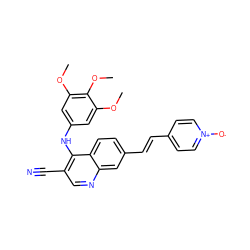 COc1cc(Nc2c(C#N)cnc3cc(/C=C/c4cc[n+]([O-])cc4)ccc23)cc(OC)c1OC ZINC000028330620