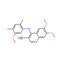 COc1cc(Nc2c(C#N)cnc3cc(OC)c(OC)cc23)c(C)cc1C ZINC000013470108