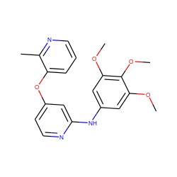 COc1cc(Nc2cc(Oc3cccnc3C)ccn2)cc(OC)c1OC ZINC000045286646