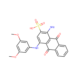 COc1cc(Nc2cc(S(=O)(=O)O)c(N)c3c2C(=O)c2ccccc2C3=O)cc(OC)c1 ZINC000066074538