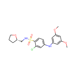 COc1cc(Nc2ccc(S(=O)(=O)NC[C@@H]3CCCO3)c(Cl)c2)cc(OC)c1 ZINC000145301938