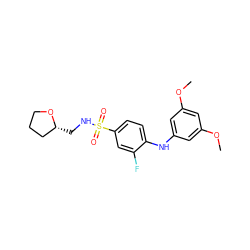 COc1cc(Nc2ccc(S(=O)(=O)NC[C@@H]3CCCO3)cc2F)cc(OC)c1 ZINC000144289733