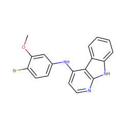 COc1cc(Nc2ccnc3[nH]c4ccccc4c23)ccc1Br ZINC000169312525