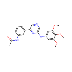 COc1cc(Nc2cncc(-c3cccc(NC(C)=O)c3)n2)cc(OC)c1OC ZINC000013679218