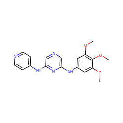 COc1cc(Nc2cncc(Nc3ccncc3)n2)cc(OC)c1OC ZINC000040937702