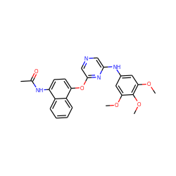 COc1cc(Nc2cncc(Oc3ccc(NC(C)=O)c4ccccc34)n2)cc(OC)c1OC ZINC000040937617