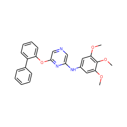 COc1cc(Nc2cncc(Oc3ccccc3-c3ccccc3)n2)cc(OC)c1OC ZINC000040940137