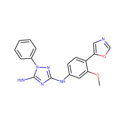 COc1cc(Nc2nc(N)n(-c3ccccc3)n2)ccc1-c1cnco1 ZINC000000008723