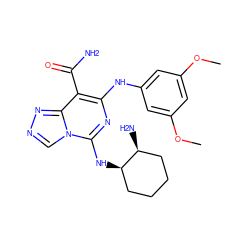 COc1cc(Nc2nc(N[C@@H]3CCCC[C@@H]3N)n3cnnc3c2C(N)=O)cc(OC)c1 ZINC000040898128