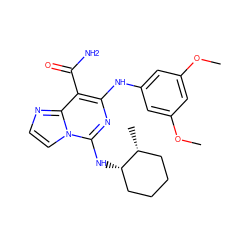 COc1cc(Nc2nc(N[C@H]3CCCC[C@H]3C)n3ccnc3c2C(N)=O)cc(OC)c1 ZINC000040404819