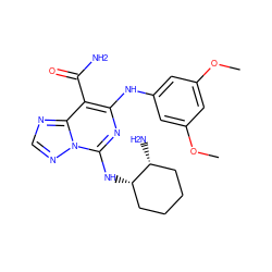 COc1cc(Nc2nc(N[C@H]3CCCC[C@H]3N)n3ncnc3c2C(N)=O)cc(OC)c1 ZINC000003987622