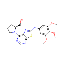 COc1cc(Nc2nc3c(N4CCC[C@H]4CO)ncnc3s2)cc(OC)c1OC ZINC000653817121