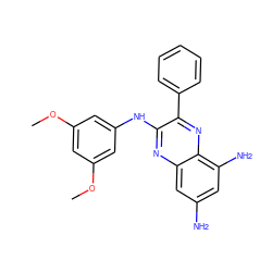 COc1cc(Nc2nc3cc(N)cc(N)c3nc2-c2ccccc2)cc(OC)c1 ZINC000005500341