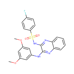 COc1cc(Nc2nc3ccccc3nc2NS(=O)(=O)c2ccc(F)cc2)cc(OC)c1 ZINC000002361761