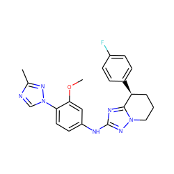 COc1cc(Nc2nc3n(n2)CCC[C@@H]3c2ccc(F)cc2)ccc1-n1cnc(C)n1 ZINC000299833064