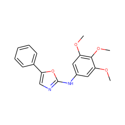 COc1cc(Nc2ncc(-c3ccccc3)o2)cc(OC)c1OC ZINC000013611282