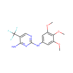 COc1cc(Nc2ncc(C(F)(F)F)c(N)n2)cc(OC)c1OC ZINC000063540091