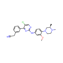 COc1cc(Nc2ncc(Cl)c(-c3cccc(CC#N)c3)n2)ccc1N1CCN(C)[C@H](C)C1 ZINC000096272925