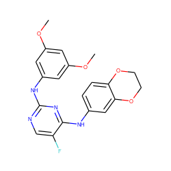 COc1cc(Nc2ncc(F)c(Nc3ccc4c(c3)OCCO4)n2)cc(OC)c1 ZINC000038209569