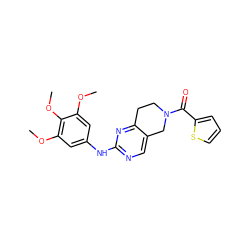 COc1cc(Nc2ncc3c(n2)CCN(C(=O)c2cccs2)C3)cc(OC)c1OC ZINC001772611103