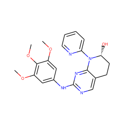 COc1cc(Nc2ncc3c(n2)N(c2ccccn2)[C@H](O)CC3)cc(OC)c1OC ZINC000036348597