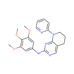 COc1cc(Nc2ncc3c(n2)N(c2ccccn2)CCC3)cc(OC)c1OC ZINC000036348604