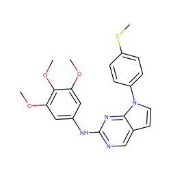 COc1cc(Nc2ncc3ccn(-c4ccc(SC)cc4)c3n2)cc(OC)c1OC ZINC000036348815