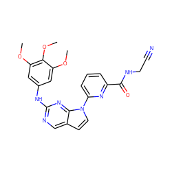 COc1cc(Nc2ncc3ccn(-c4cccc(C(=O)NCC#N)n4)c3n2)cc(OC)c1OC ZINC000036348722