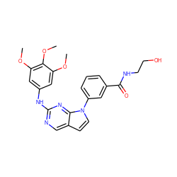 COc1cc(Nc2ncc3ccn(-c4cccc(C(=O)NCCO)c4)c3n2)cc(OC)c1OC ZINC000036348694