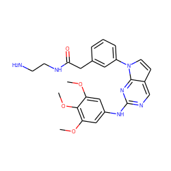 COc1cc(Nc2ncc3ccn(-c4cccc(CC(=O)NCCN)c4)c3n2)cc(OC)c1OC ZINC000036348657