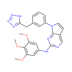 COc1cc(Nc2ncc3ccn(-c4cccc(Cc5nnn[nH]5)c4)c3n2)cc(OC)c1OC ZINC000036348838