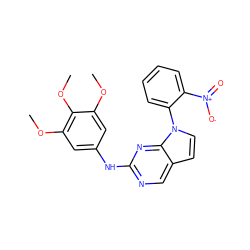 COc1cc(Nc2ncc3ccn(-c4ccccc4[N+](=O)[O-])c3n2)cc(OC)c1OC ZINC000036348804