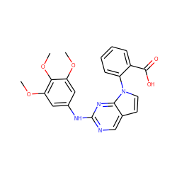 COc1cc(Nc2ncc3ccn(-c4ccccc4C(=O)O)c3n2)cc(OC)c1OC ZINC000036348687