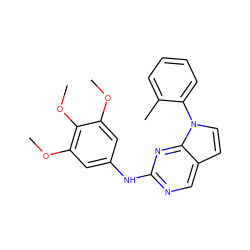 COc1cc(Nc2ncc3ccn(-c4ccccc4C)c3n2)cc(OC)c1OC ZINC000034660776