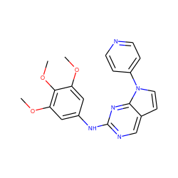 COc1cc(Nc2ncc3ccn(-c4ccncc4)c3n2)cc(OC)c1OC ZINC000036348594