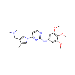 COc1cc(Nc2nccc(-n3cc(C)c(CN(C)C)c3)n2)cc(OC)c1OC ZINC000473117981