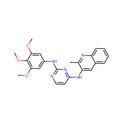 COc1cc(Nc2nccc(Nc3cc4ccccc4nc3C)n2)cc(OC)c1OC ZINC000071318945