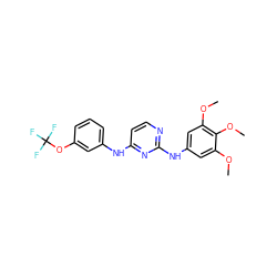 COc1cc(Nc2nccc(Nc3cccc(OC(F)(F)F)c3)n2)cc(OC)c1OC ZINC000071329621