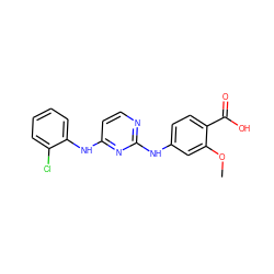 COc1cc(Nc2nccc(Nc3ccccc3Cl)n2)ccc1C(=O)O ZINC000087613226