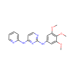 COc1cc(Nc2nccc(Nc3ccccn3)n2)cc(OC)c1OC ZINC000071329174