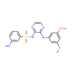 COc1cc(Nc2nccnc2NS(=O)(=O)c2cccc(N)c2)cc(OC)c1 ZINC000299820941