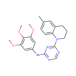 COc1cc(Nc2ncnc(N3CCCc4cc(C)ccc43)n2)cc(OC)c1OC ZINC000063539343