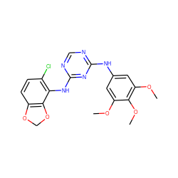 COc1cc(Nc2ncnc(Nc3c(Cl)ccc4c3OCO4)n2)cc(OC)c1OC ZINC000029042606