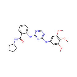 COc1cc(Nc2ncnc(Nc3ccccc3C(=O)NC3CCCC3)n2)cc(OC)c1OC ZINC000096273919