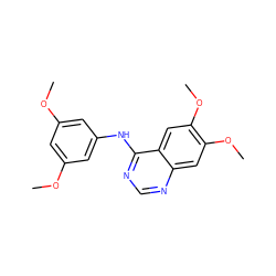 COc1cc(Nc2ncnc3cc(OC)c(OC)cc23)cc(OC)c1 ZINC000001405331