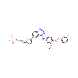COc1cc(Nc2ncnc3ccc(-c4ccc(CNCCS(C)(=O)=O)o4)cc23)ccc1OCc1cccc(F)c1 ZINC000034800122