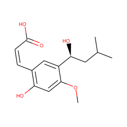 COc1cc(O)c(/C=C\C(=O)O)cc1[C@@H](O)CC(C)C ZINC000043069883