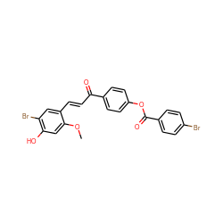 COc1cc(O)c(Br)cc1/C=C/C(=O)c1ccc(OC(=O)c2ccc(Br)cc2)cc1 ZINC000071340424