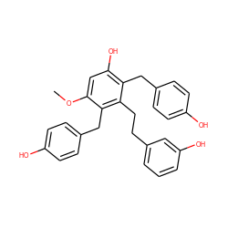 COc1cc(O)c(Cc2ccc(O)cc2)c(CCc2cccc(O)c2)c1Cc1ccc(O)cc1 ZINC000014697265