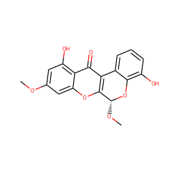 COc1cc(O)c2c(=O)c3c(oc2c1)[C@@H](OC)Oc1c(O)cccc1-3 ZINC000013404435